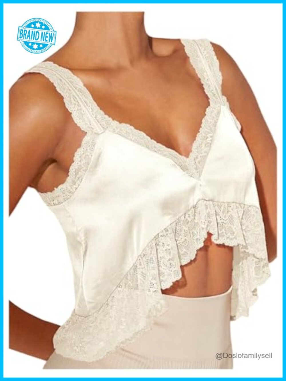 Elegant Satin Silk Lace Crop Top